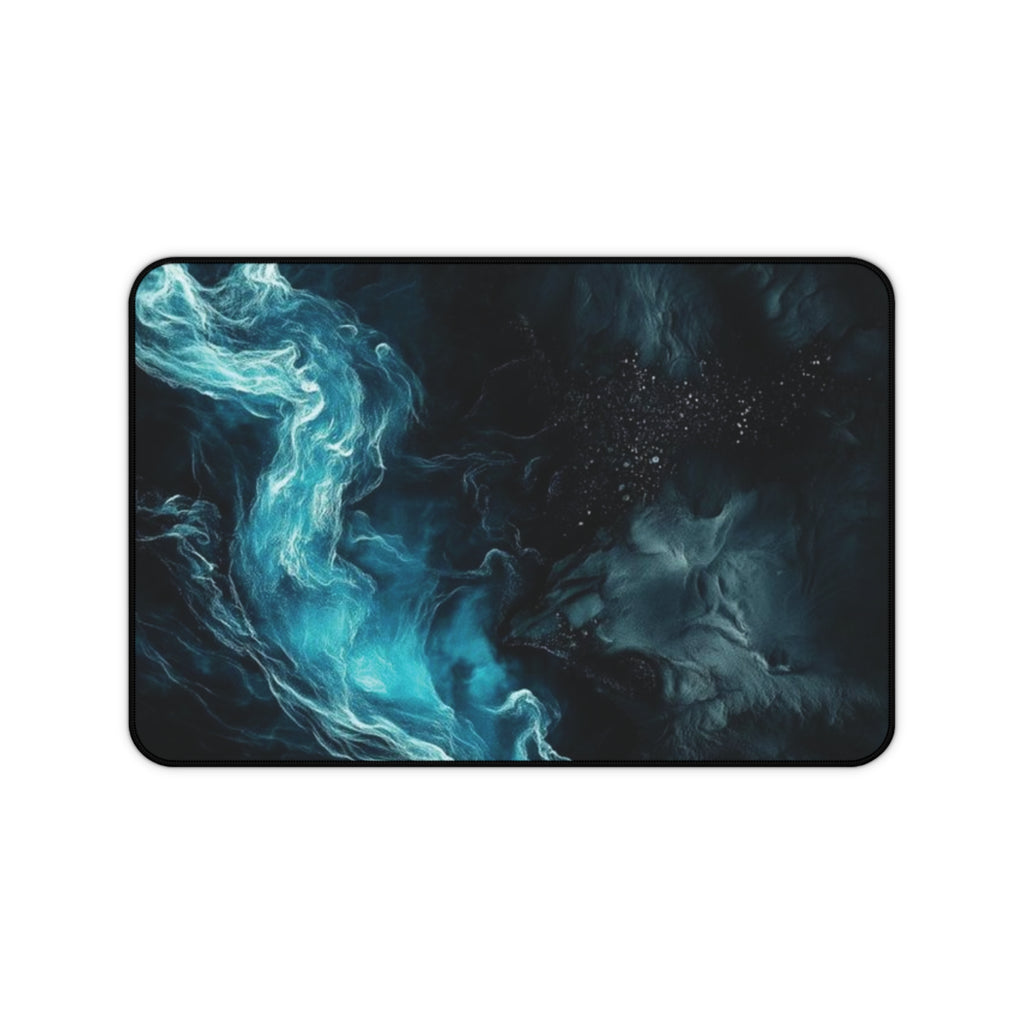 Blue Smoke Abstract Desk Mat