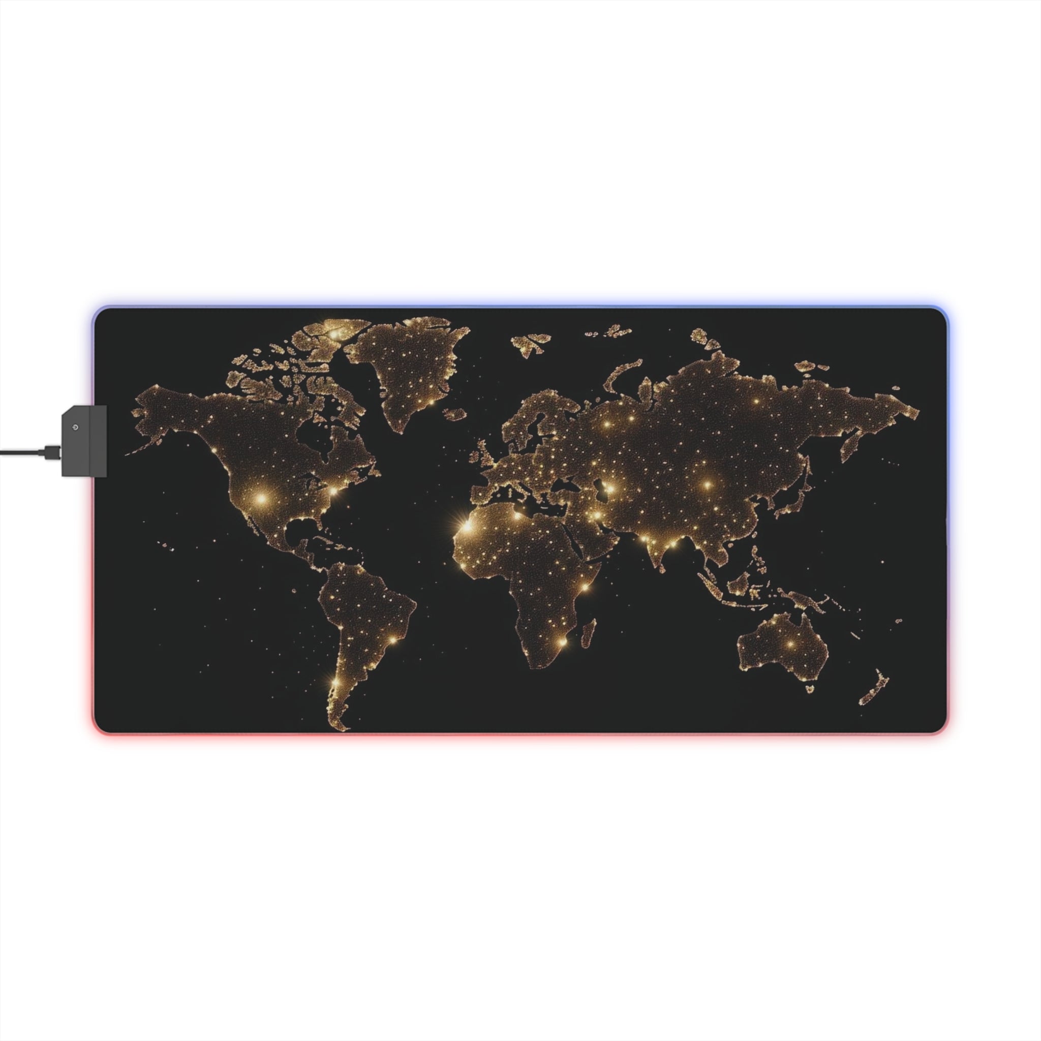 black and gold map LED Gaming Mouse Pad