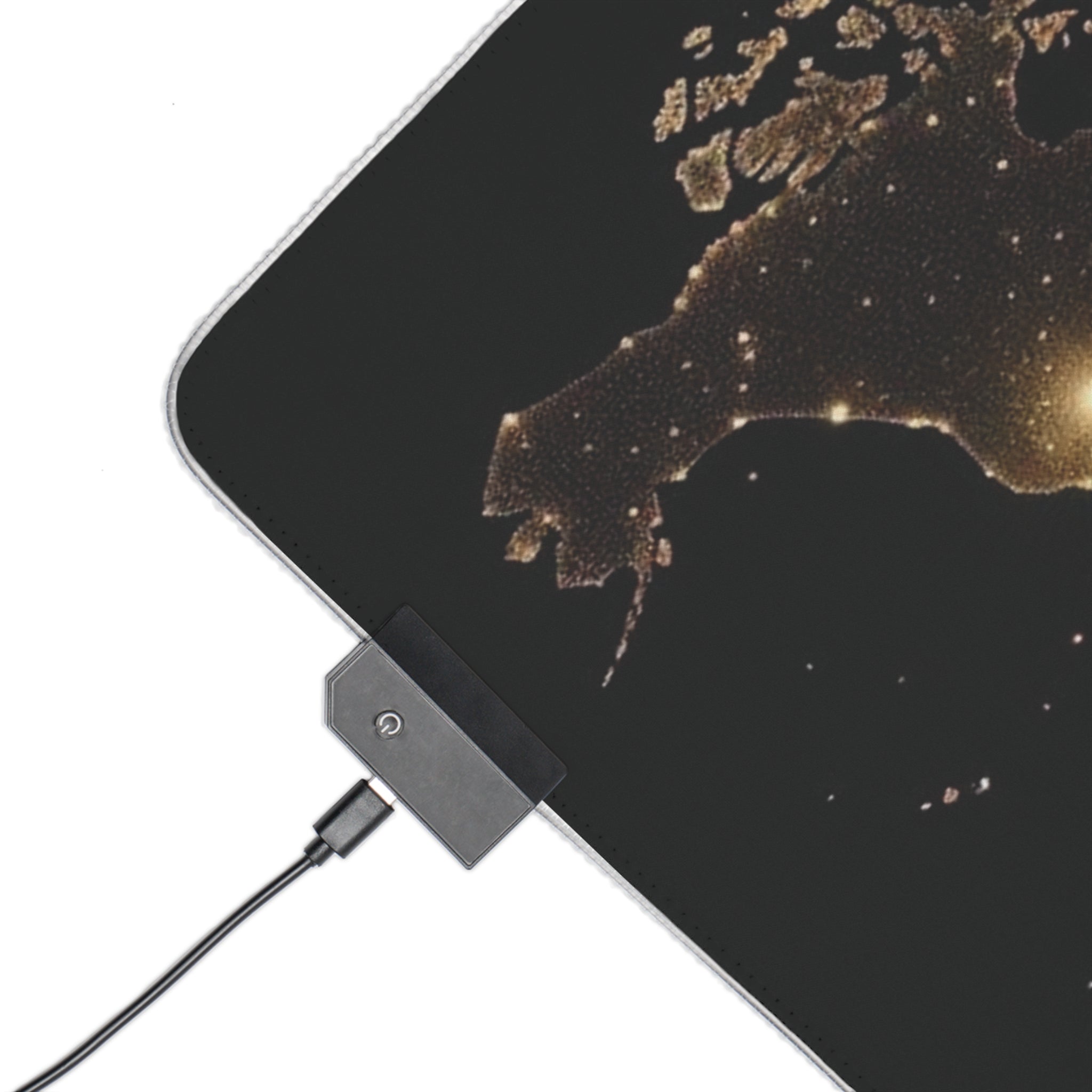 black and gold map LED Gaming Mouse Pad