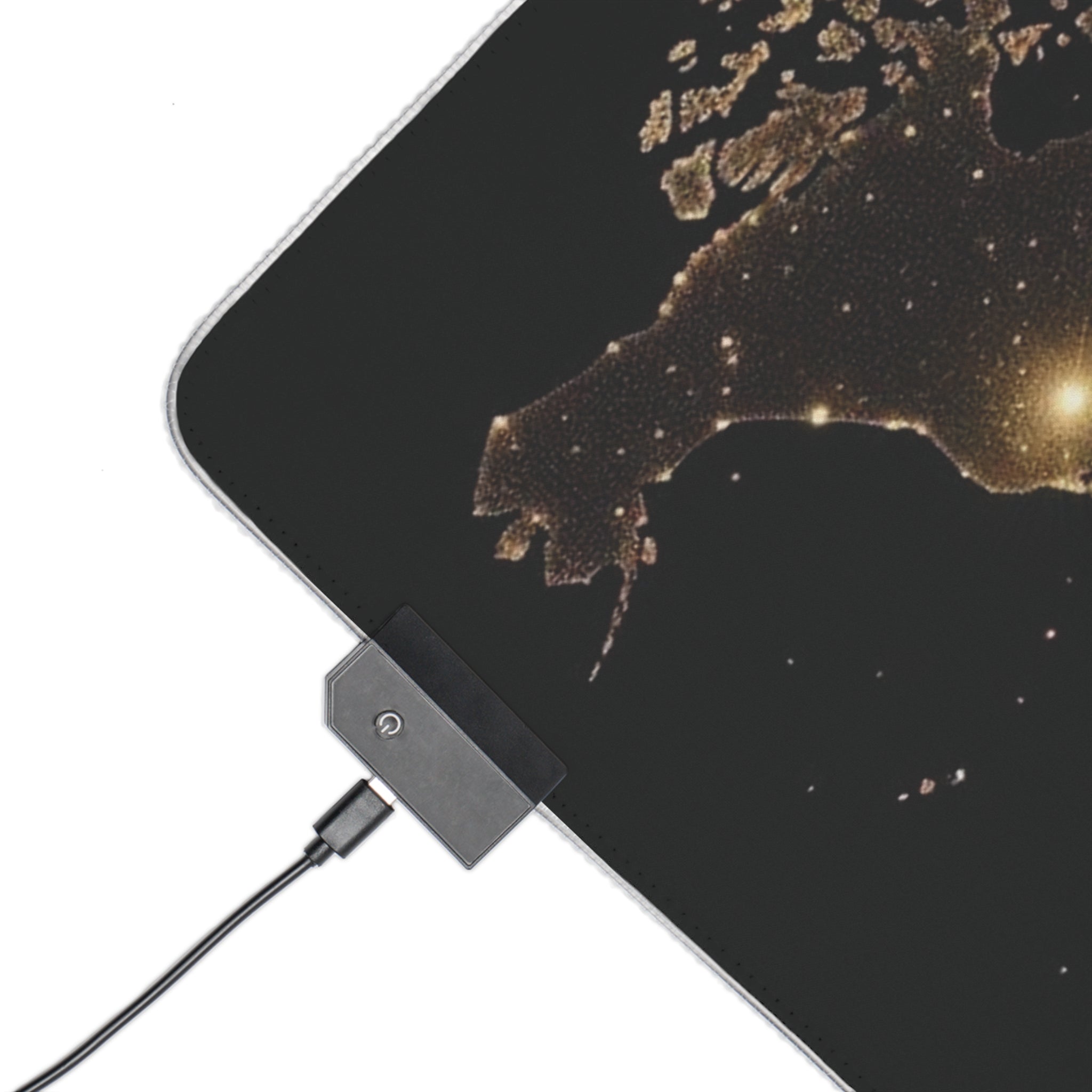 black and gold map LED Gaming Mouse Pad